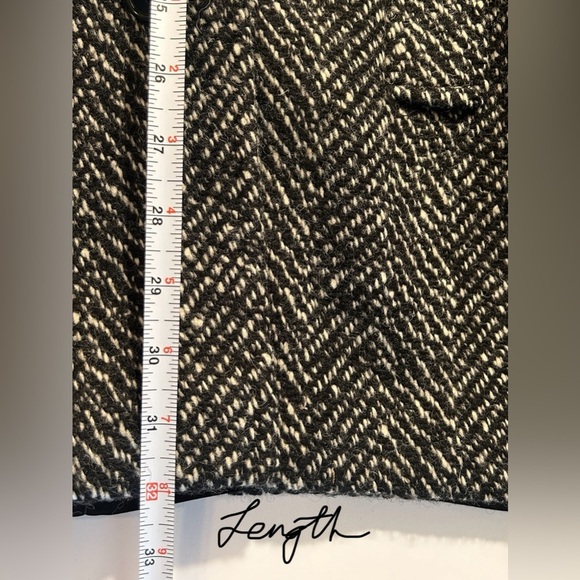 Sherwood Vintage Wool Double Breasted Midi Coat Black and White See Meas. - Picture 15 of 15